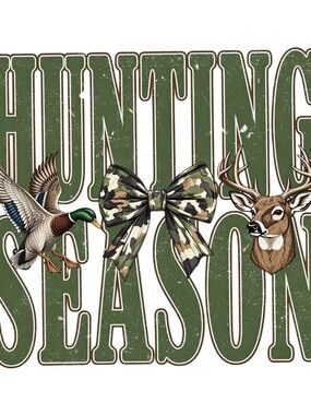 Hunting Season Green Camo Bow DTF transfer